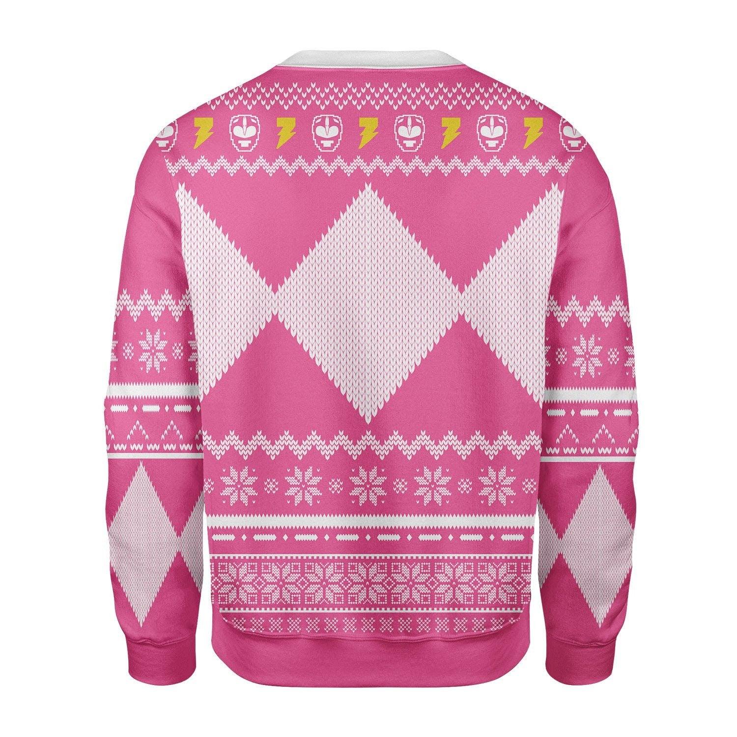 Gearhomie Unisex Tops Pullover Sweatshirt Pink Power Ranger 3D Costumes - Gearhomie.com