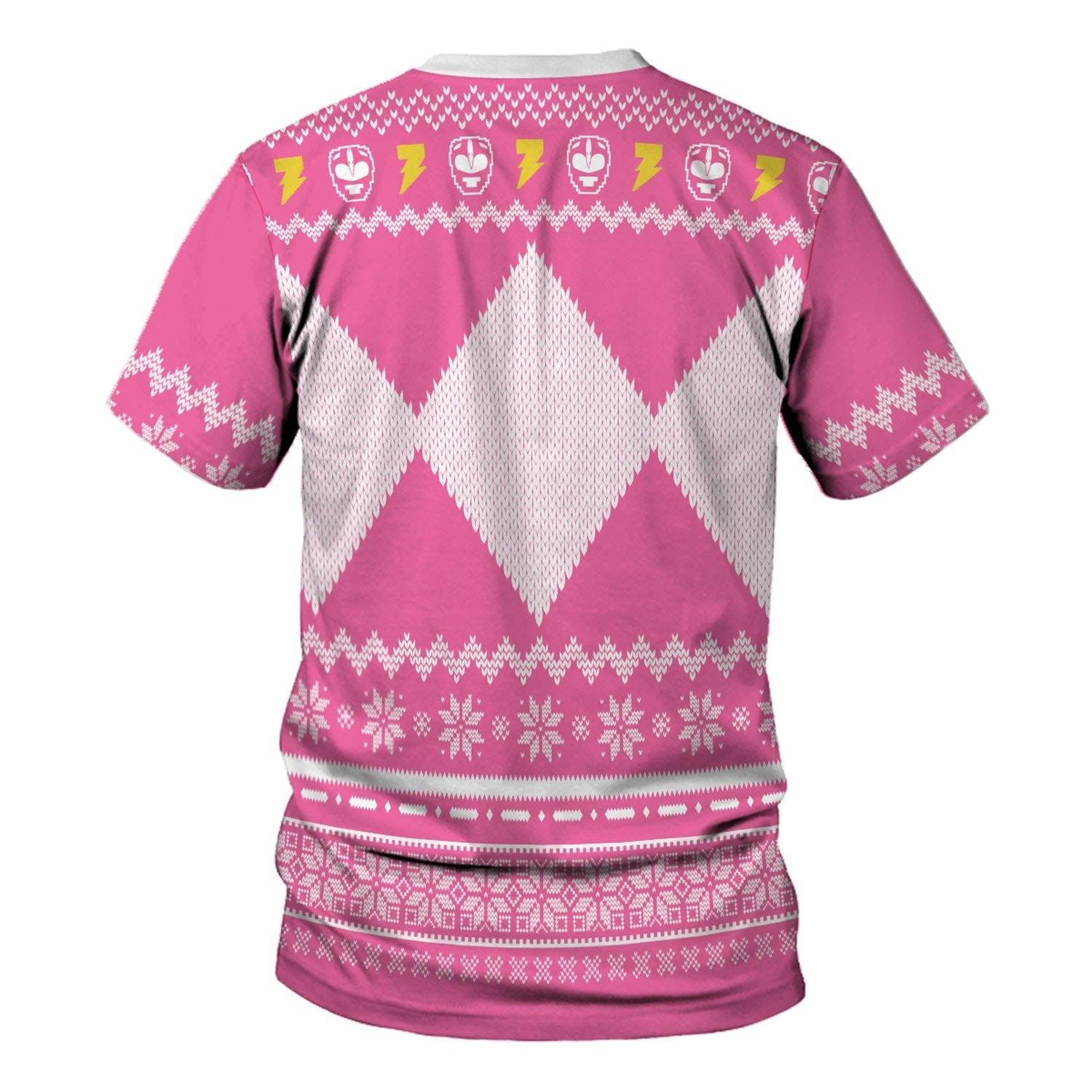 Gearhomie Unisex Tops Pullover Sweatshirt Pink Power Ranger 3D Costumes - Gearhomie.com