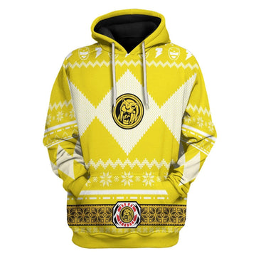 Gearhomie Unisex Tops Pullover Sweatshirt Yellow Power Ranger 3D Costumes - Gearhomie.com