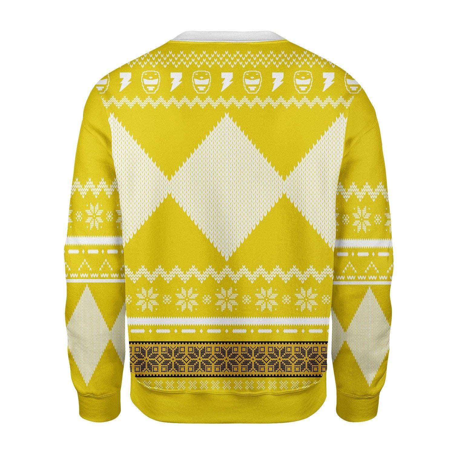 Gearhomie Unisex Tops Pullover Sweatshirt Yellow Power Ranger 3D Costumes - Gearhomie.com