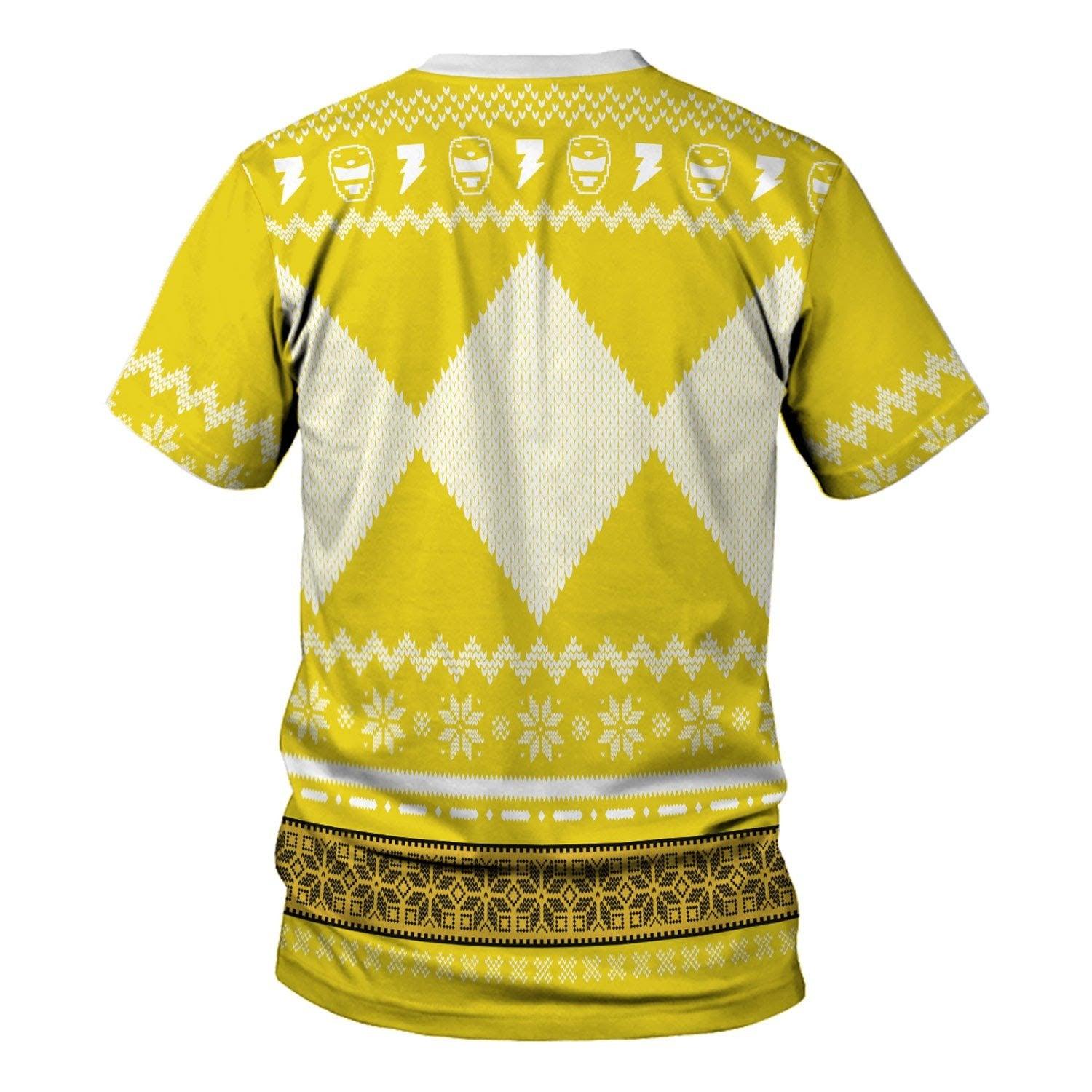 Gearhomie Unisex Tops Pullover Sweatshirt Yellow Power Ranger 3D Costumes - Gearhomie.com