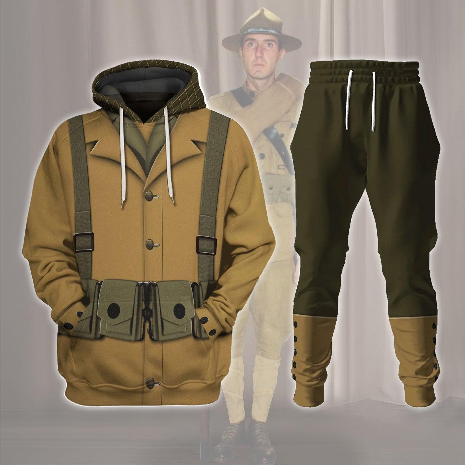 Gearhomie US Army WW1 Infantryman Costume Hoodie Sweatshirt T-Shirt Tracksuit - Gearhomie.com