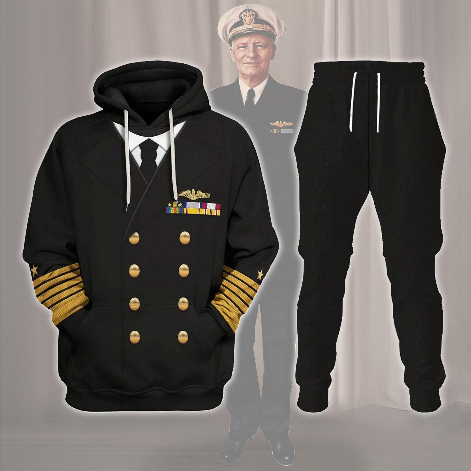 Gearhomie US Navy Fleet Admiral Chester W. Nimitz Costume Hoodie Sweatshirt T-Shirt Tracksuit - Gearhomie.com