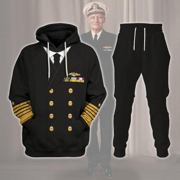 Gearhomie US Navy Fleet Admiral Chester W. Nimitz Costume Hoodie Sweatshirt T-Shirt Tracksuit - Gearhomie.com