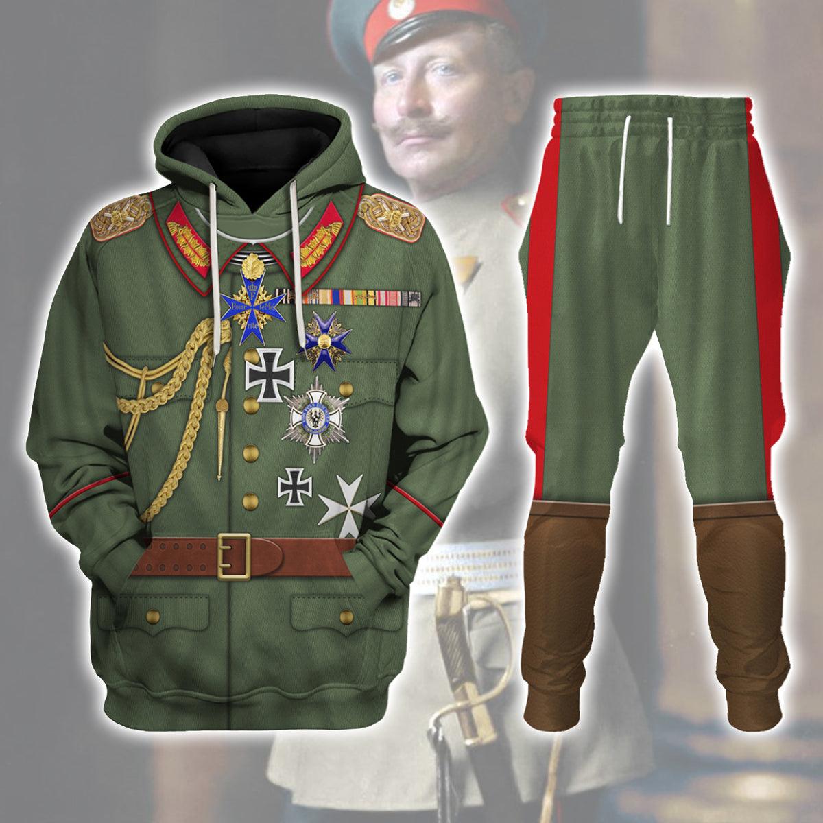 Gearhomie Wilhelm II Uniform German Emperor Costume Hoodie Sweatshirt T-Shirt Tracksuit - Gearhomie.com
