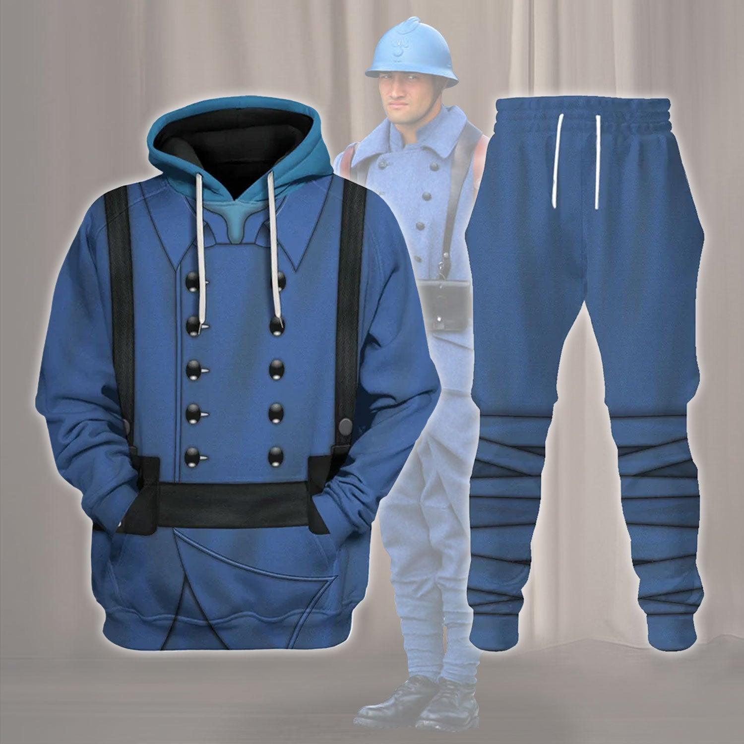 Gearhomie World War 1 French Soldiers Costume Hoodie Sweatshirt T-Shirt Tracksuit - Gearhomie.com