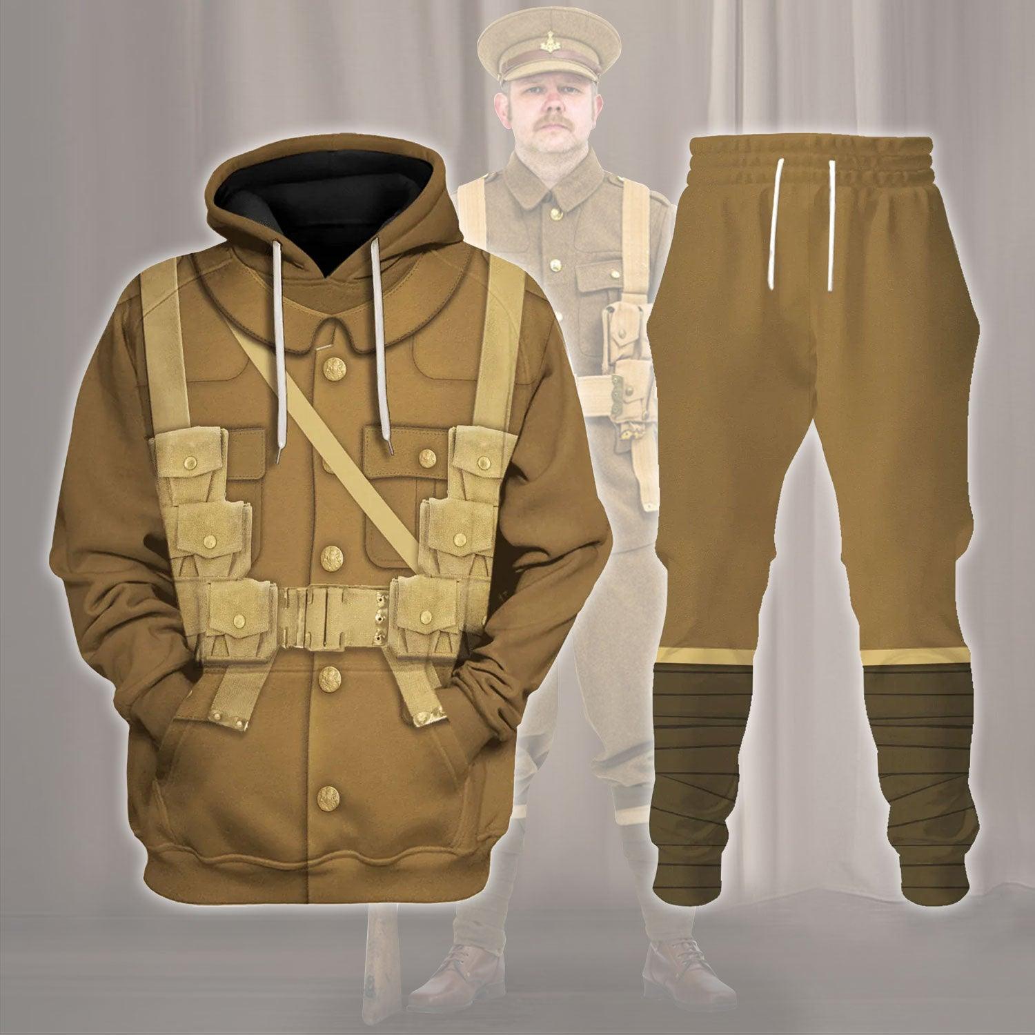 Gearhomie World War I British Soldiers Costume Hoodie Sweatshirt T-Shirt Tracksuit - Gearhomie.com
