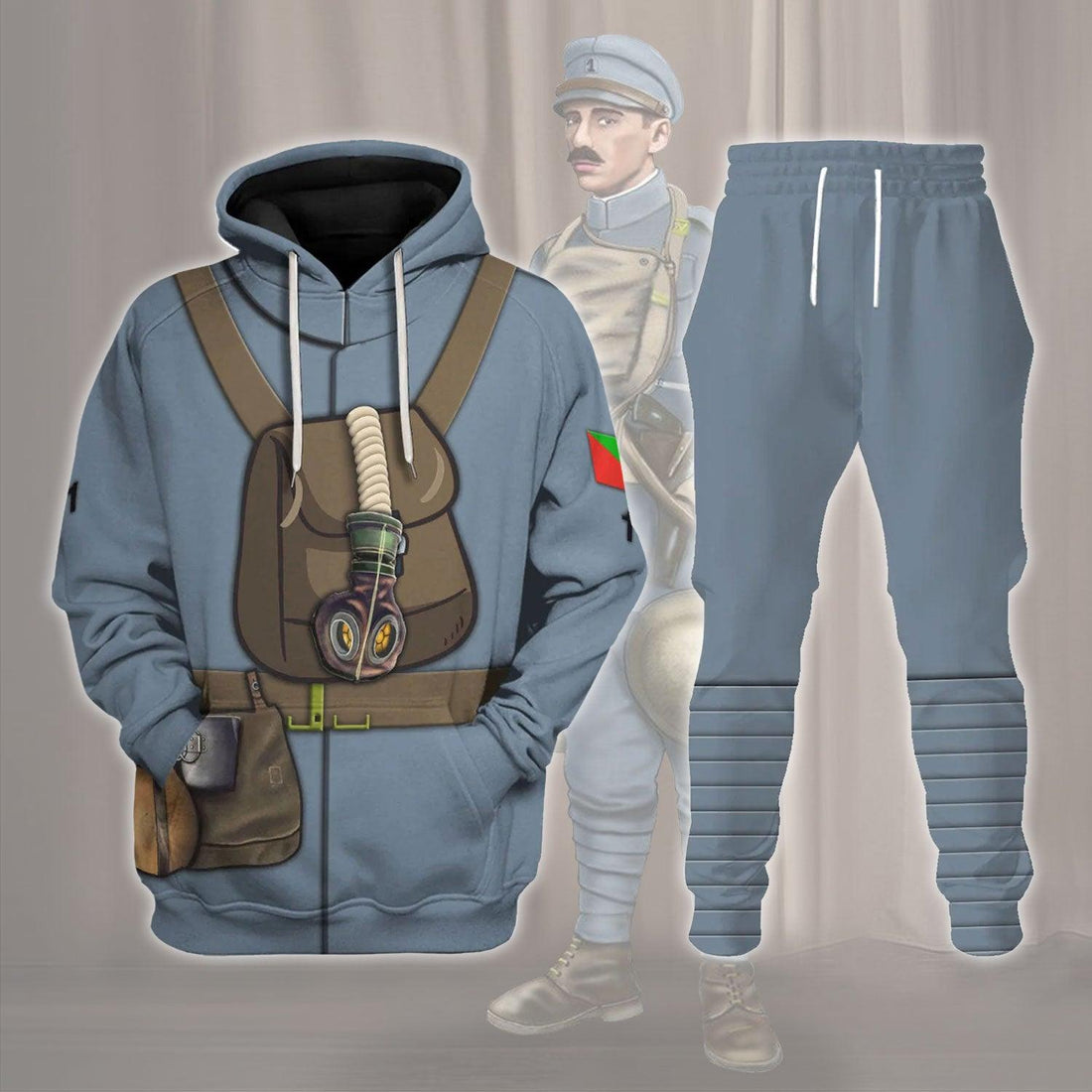 Gearhomie WW1 Flanders Portuguese Lewis Gun Crew Costume Hoodie Sweatshirt T-Shirt Tracksuit - Gearhomie.com