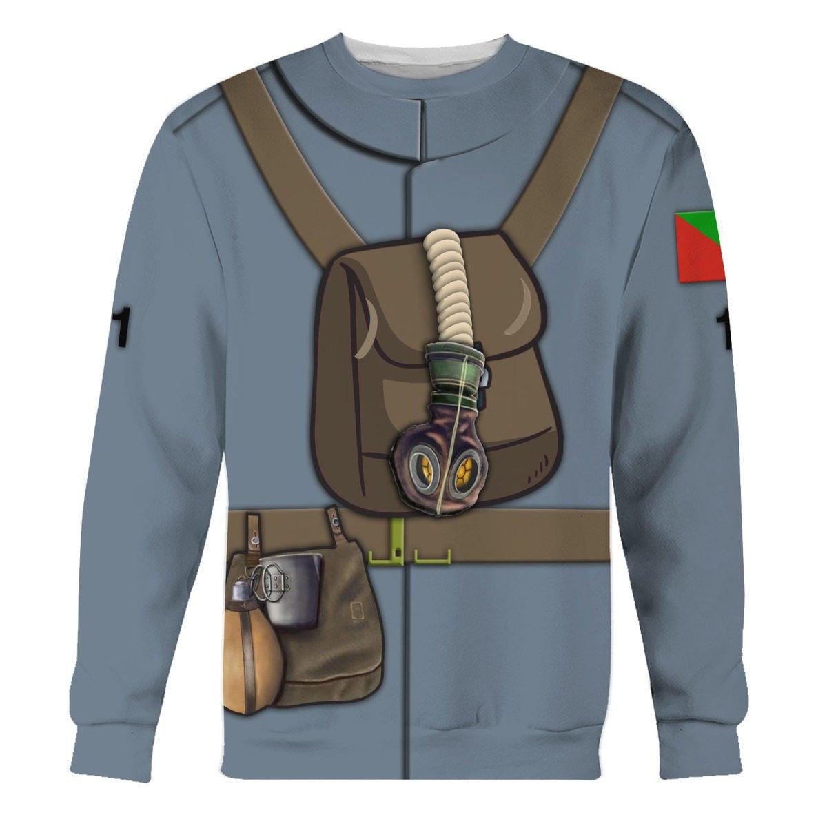 Gearhomie WW1 Flanders Portuguese Lewis Gun Crew Costume Hoodie Sweatshirt T-Shirt Tracksuit - Gearhomie.com