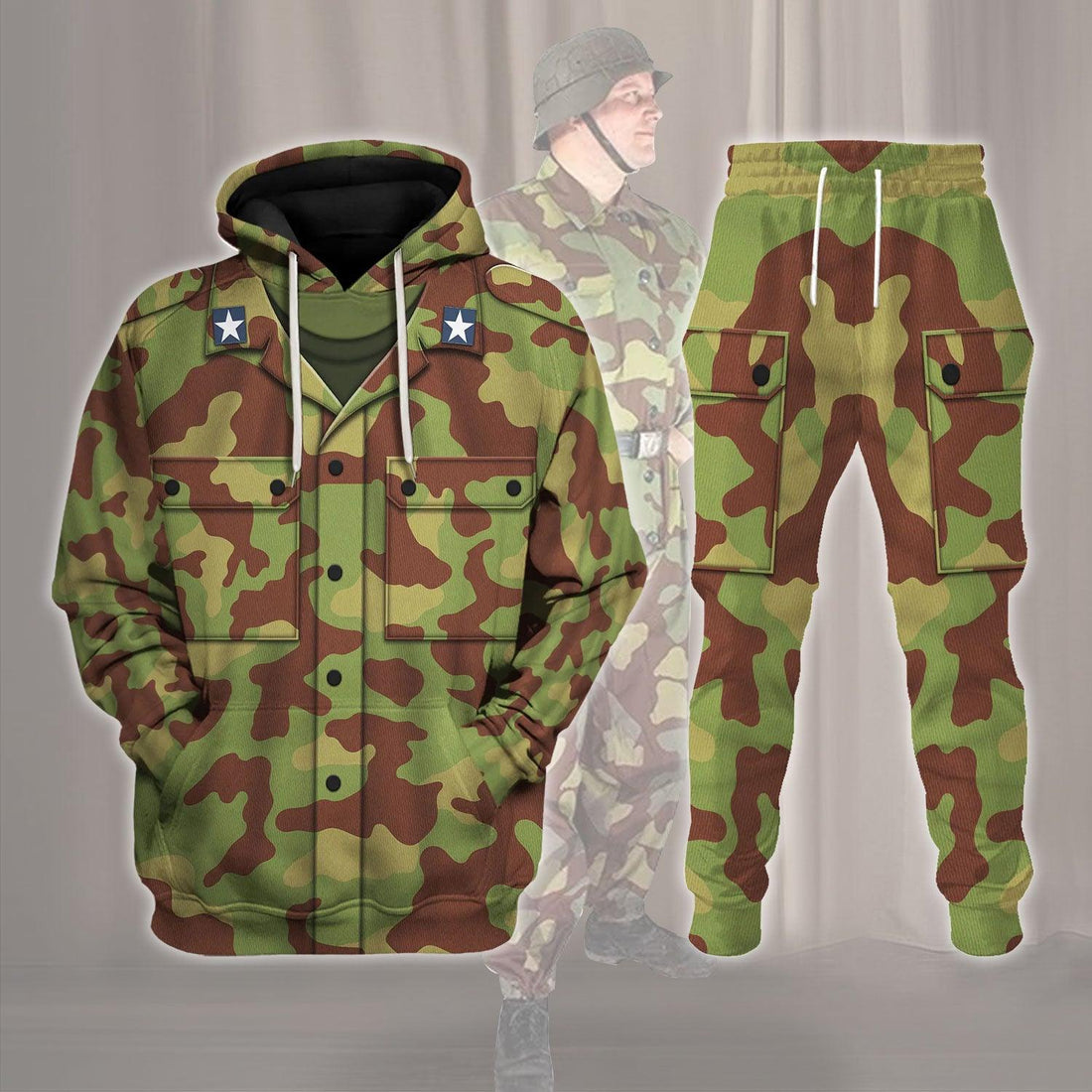 Gearhomie WW2 M1929 Telo Mimetico Military Camouflage Pattern Costume Hoodie Sweatshirt T-Shirt Tracksuit - Gearhomie.com