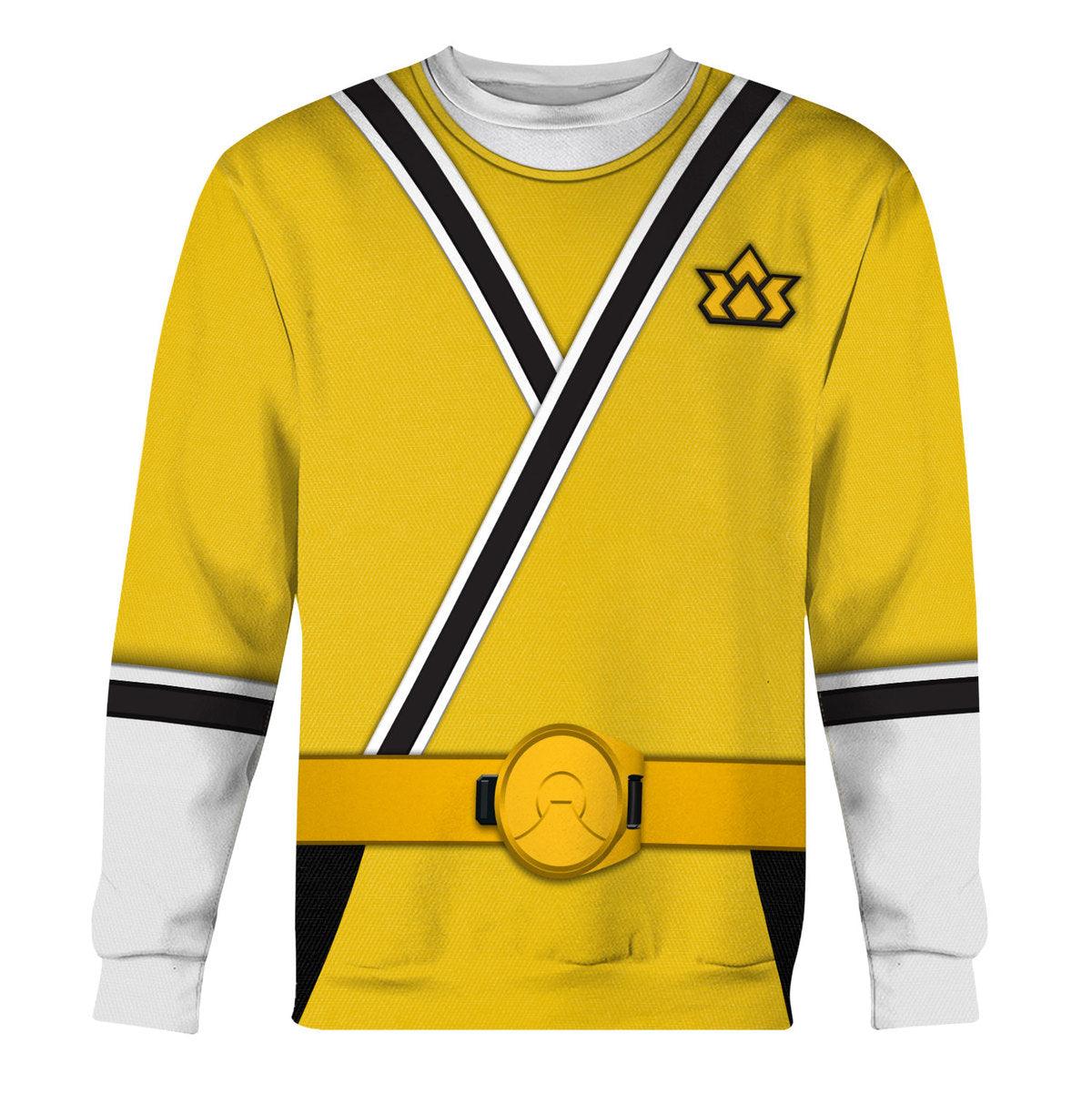 GearHomie Yellow Power Rangers Samurai Hoodies Sweatshirt T-shirt Hawaiian Tracksuit - DucG