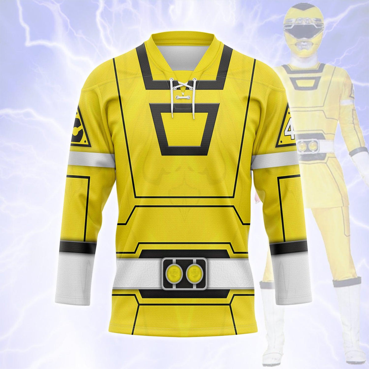 Gearhomie Yellow Power Rangers Turbo Hockey Jersey - Gearhomie.com