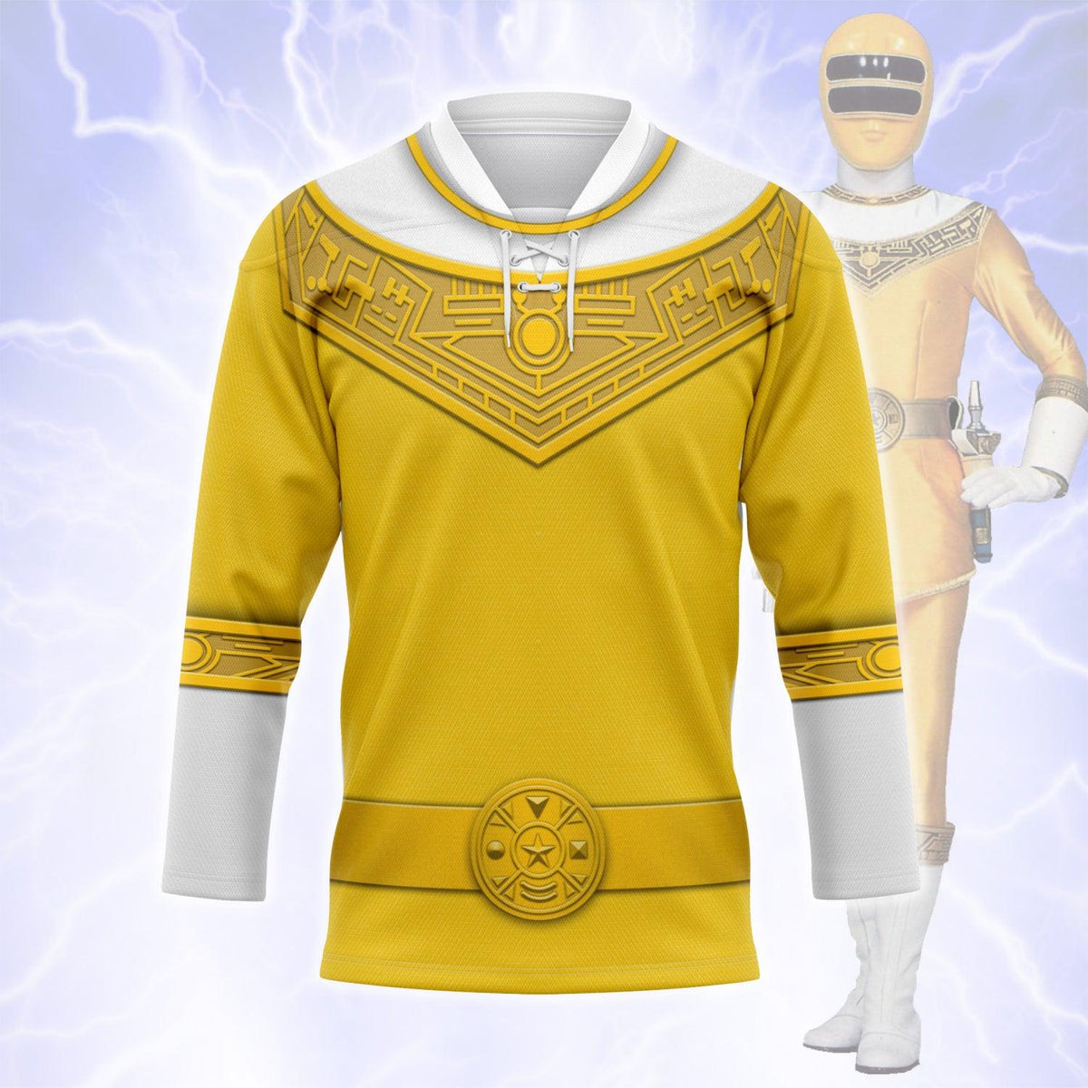 Gearhomie Yellow Power Rangers Zeo Hockey Jersey - Gearhomie.com