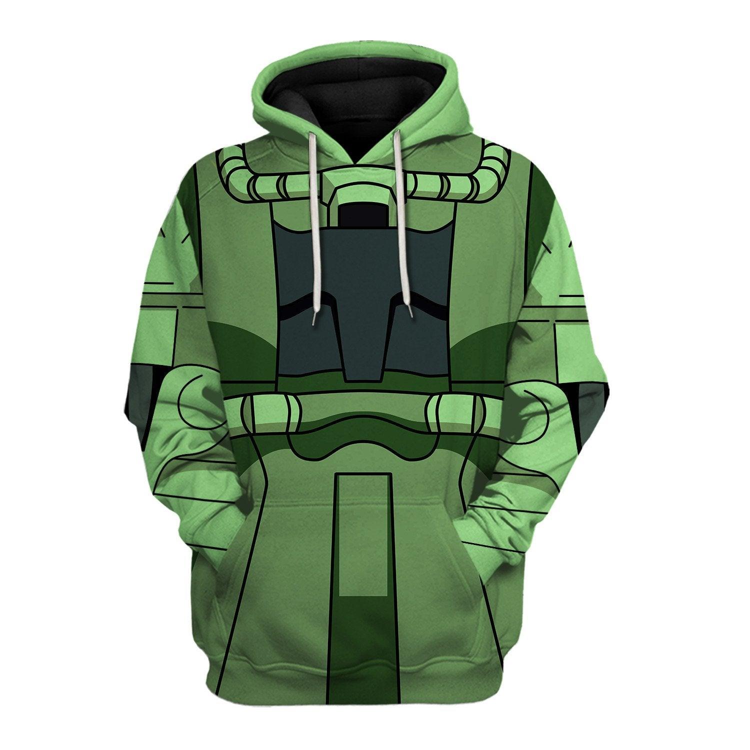 Gearhomie Zaku II Mobile Suit Gundam Costume All Over Print Tracksuit Hoodie - DucG