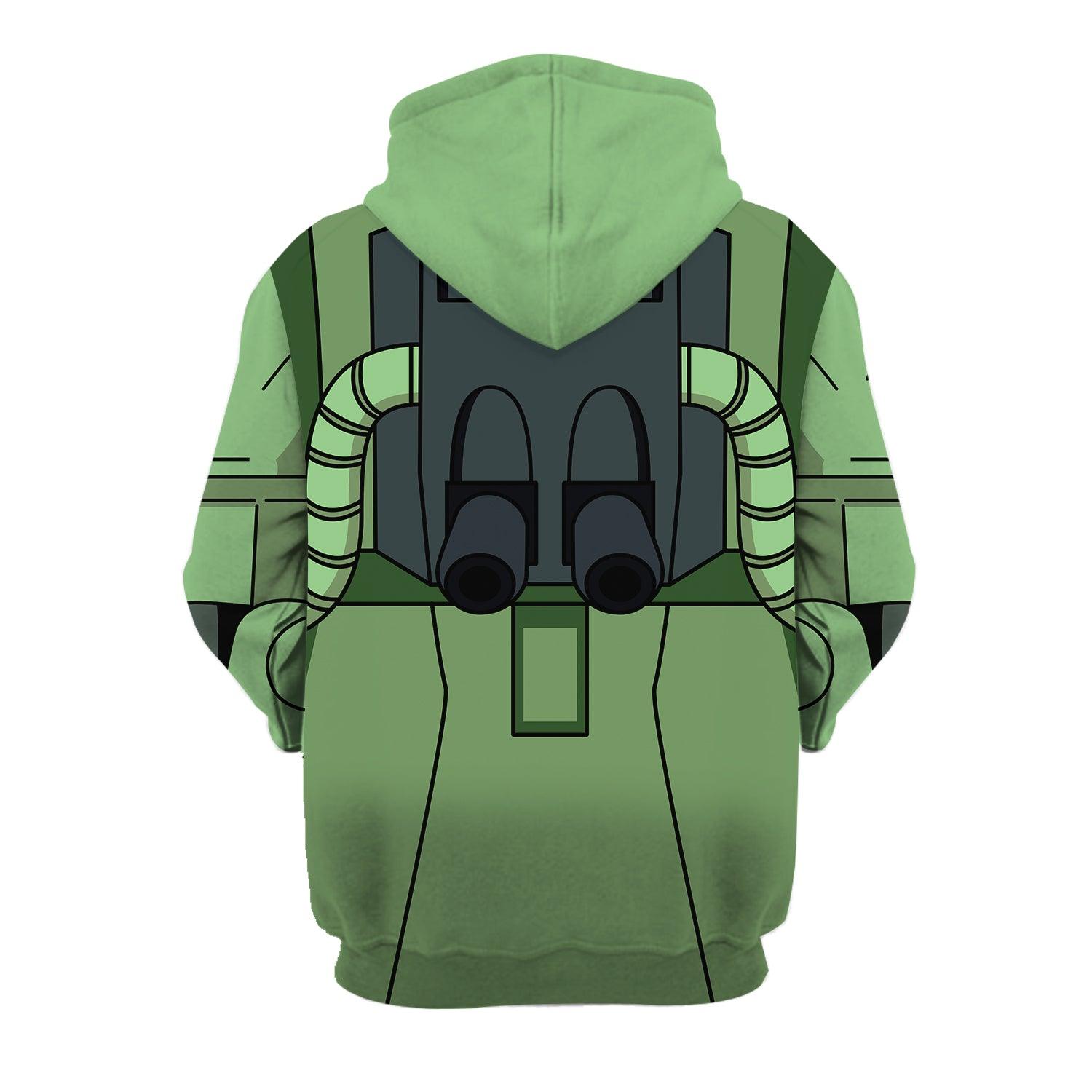 Gearhomie Zaku II Mobile Suit Gundam Costume All Over Print Tracksuit Hoodie - DucG