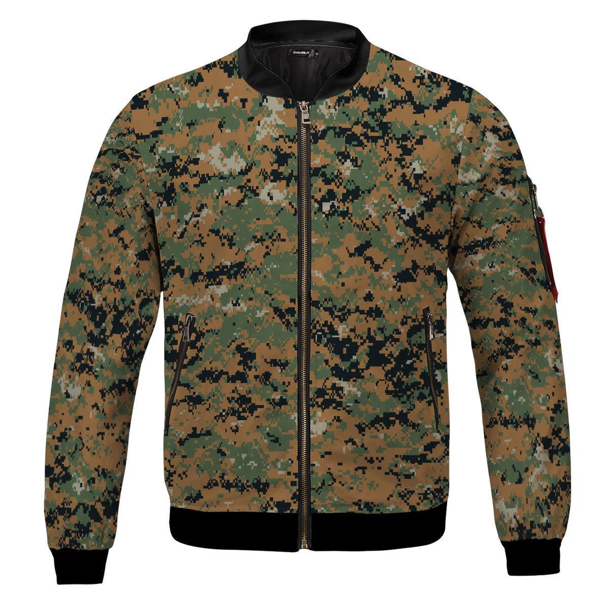 GearHomies American MARPAT Marine pattern Woodland CAMO Bomber Jacket - DucG