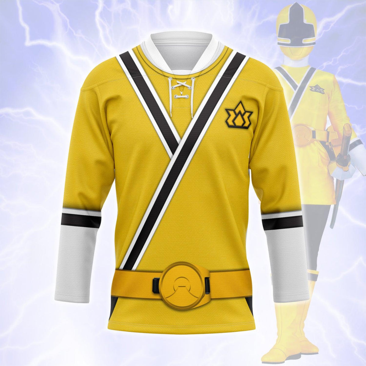 GearHomieYellow Power Rangers Samurai Hockey Jersey - DucG