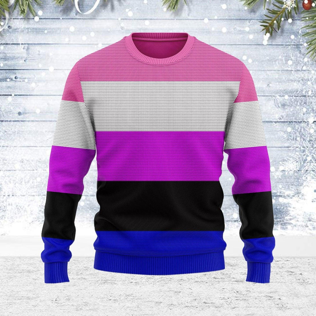 Genderfluid Pride Flag Ugly Christmas Sweater - OodieGang