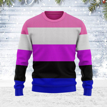 Genderfluid Pride Flag Ugly Christmas Sweater - OodieGang