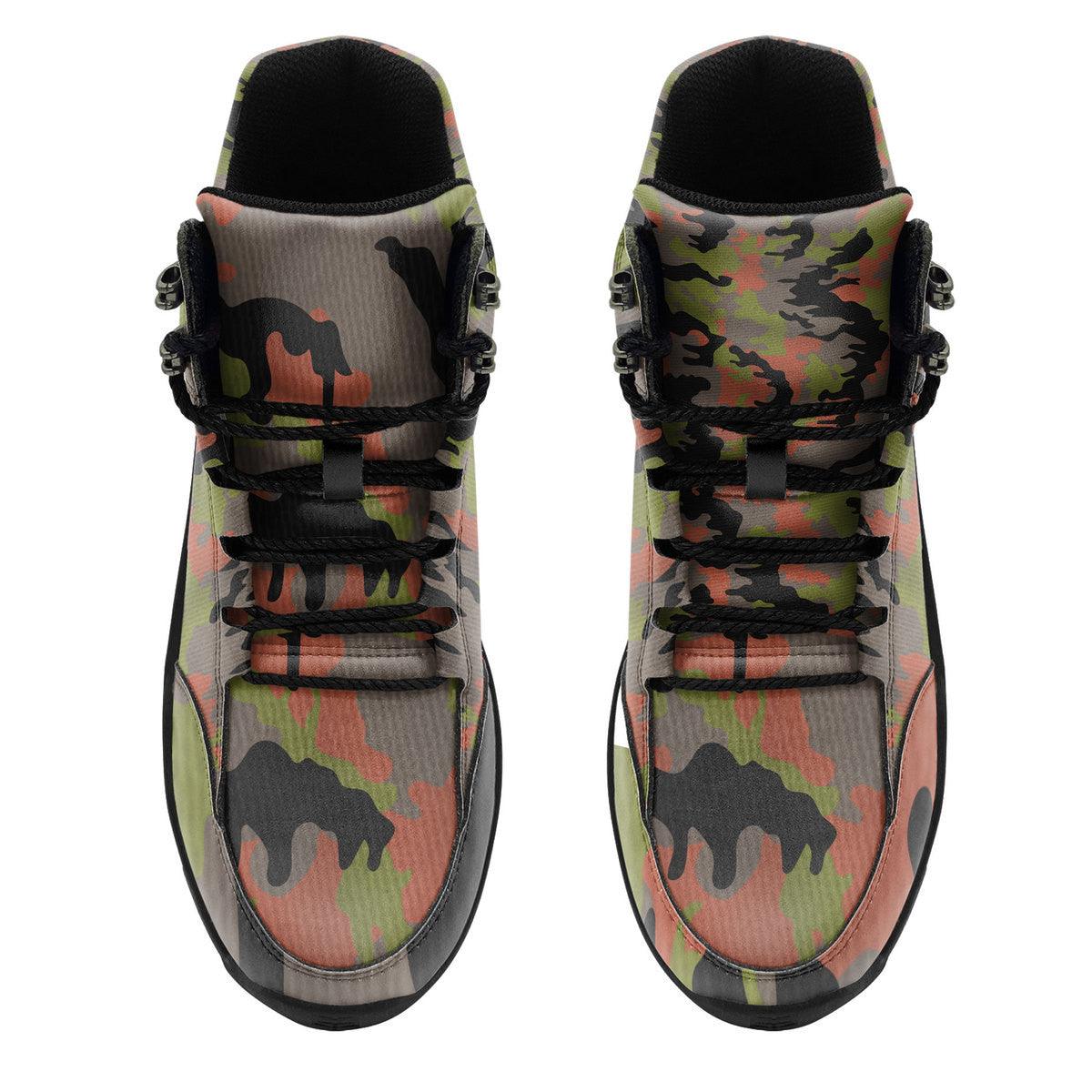 German WWII Leibermuster Camo Hiking Shoes - DucG