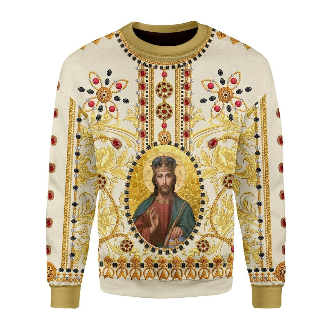 Golden Pattern Jesus Christ Sweatshirt - OodieGang