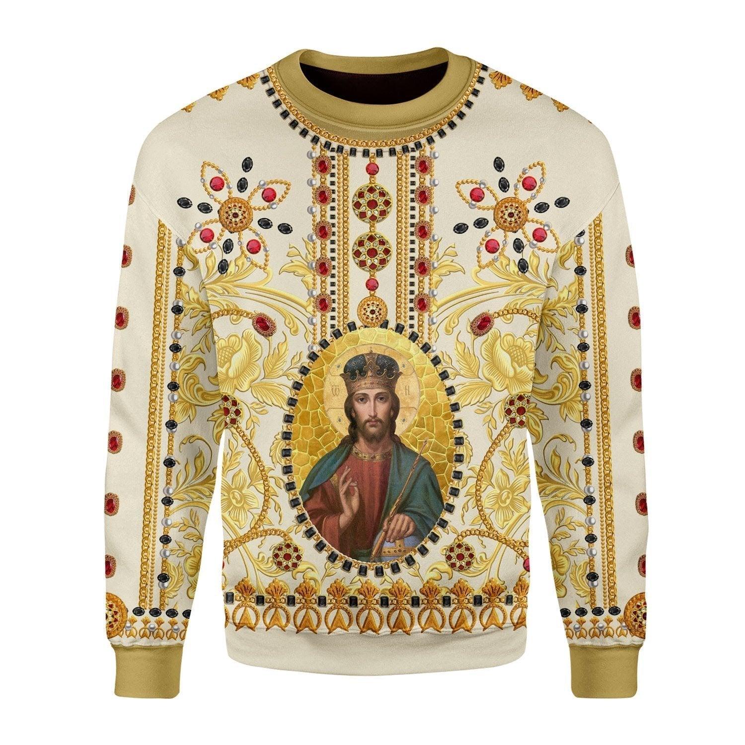 Golden Pattern Jesus Christ Sweatshirt - OodieGang