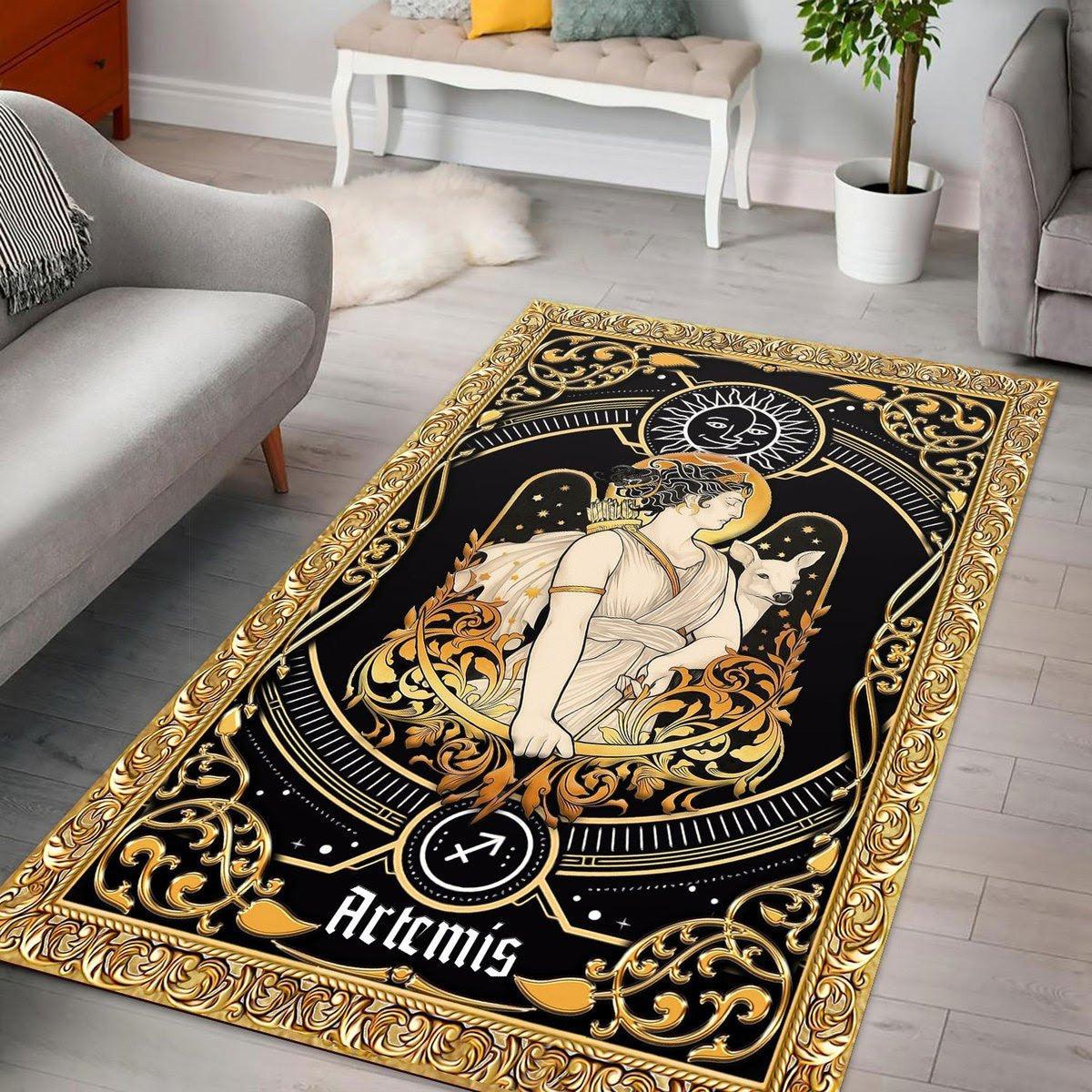 Greek Mythology Artemis Sagittarius Zodiac Rug - DucG