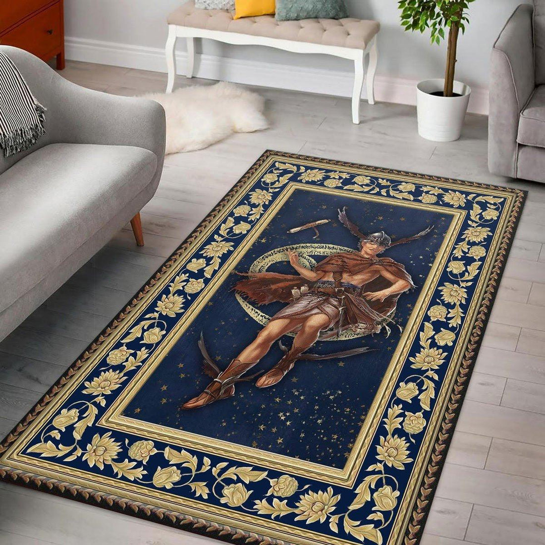 Greek Mythology Hermes Cancer Zodiac Rug - DucG
