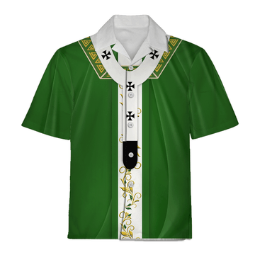 Green Liturgical Vestment Christianity Religion Hawaiian Shirt - Gearhomie.com