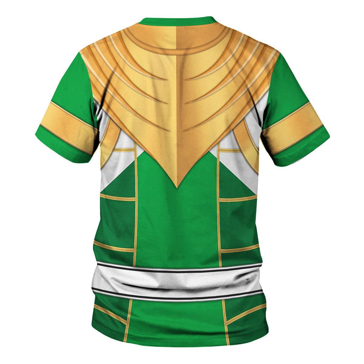 Green Ranger Dragon Shield Mighty Morphin Cosplay Hoodies Sweatshirt T-shirt Hawaiian - Gearhomie.com