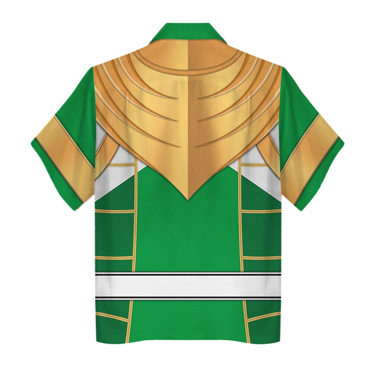 Green Ranger Dragon Shield Mighty Morphin Cosplay Hoodies Sweatshirt T-shirt Hawaiian - Gearhomie.com
