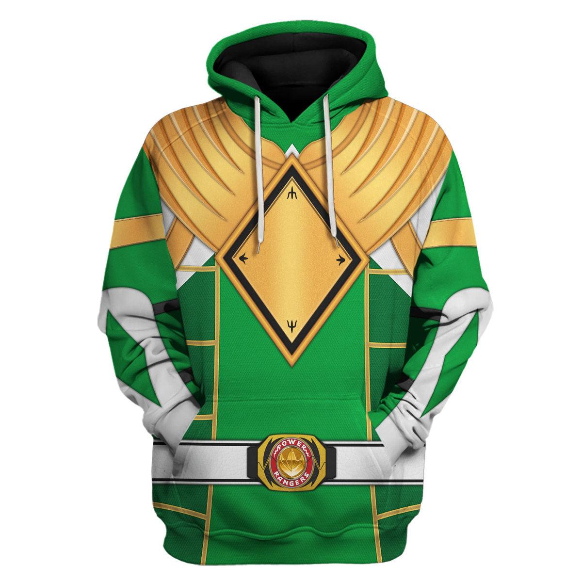 Green Ranger Dragon Shield Mighty Morphin Cosplay Hoodies Sweatshirt T-shirt Hawaiian - Gearhomie.com