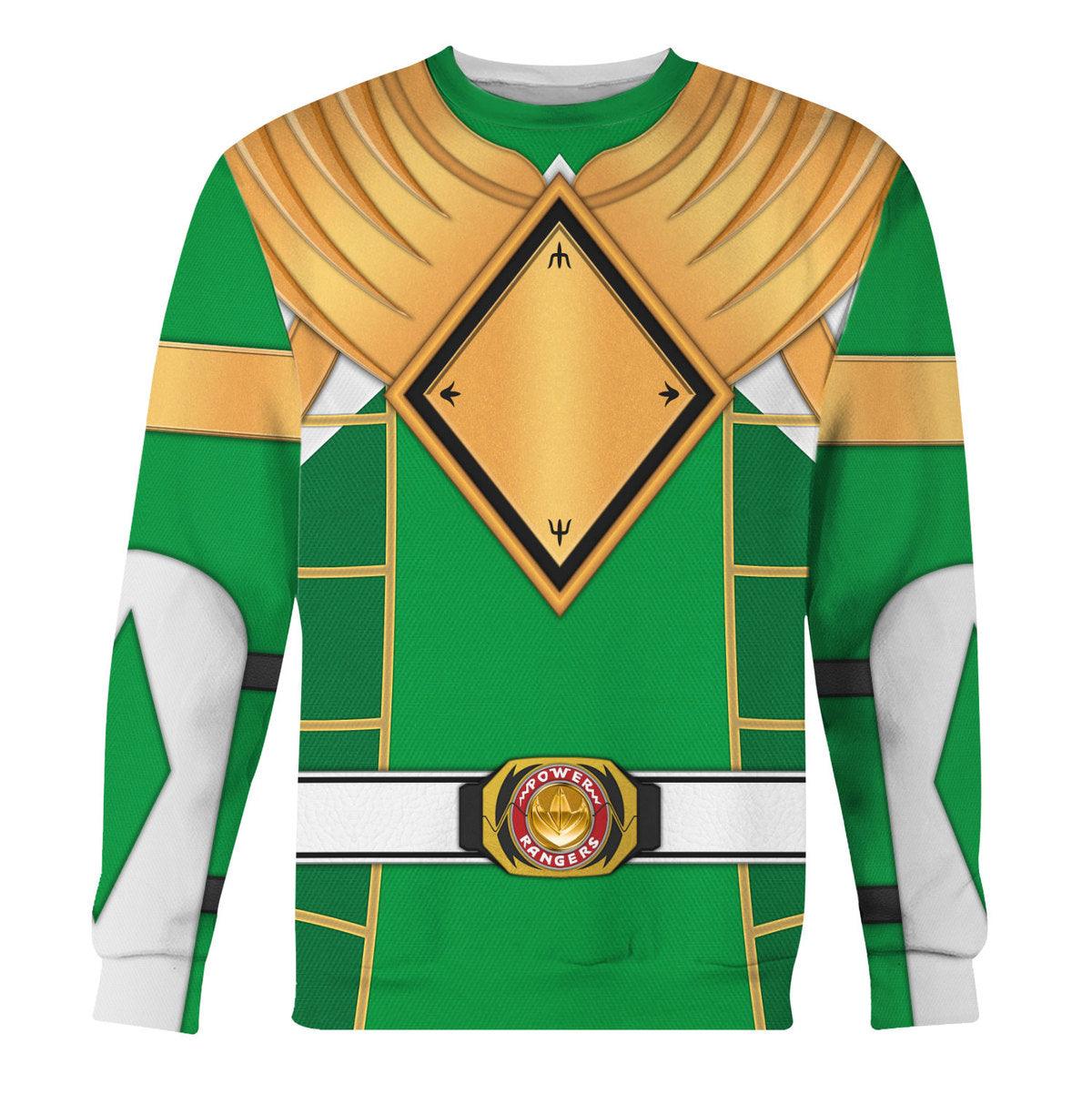 Green Ranger Dragon Shield Mighty Morphin Cosplay Hoodies Sweatshirt T-shirt Hawaiian - Gearhomie.com
