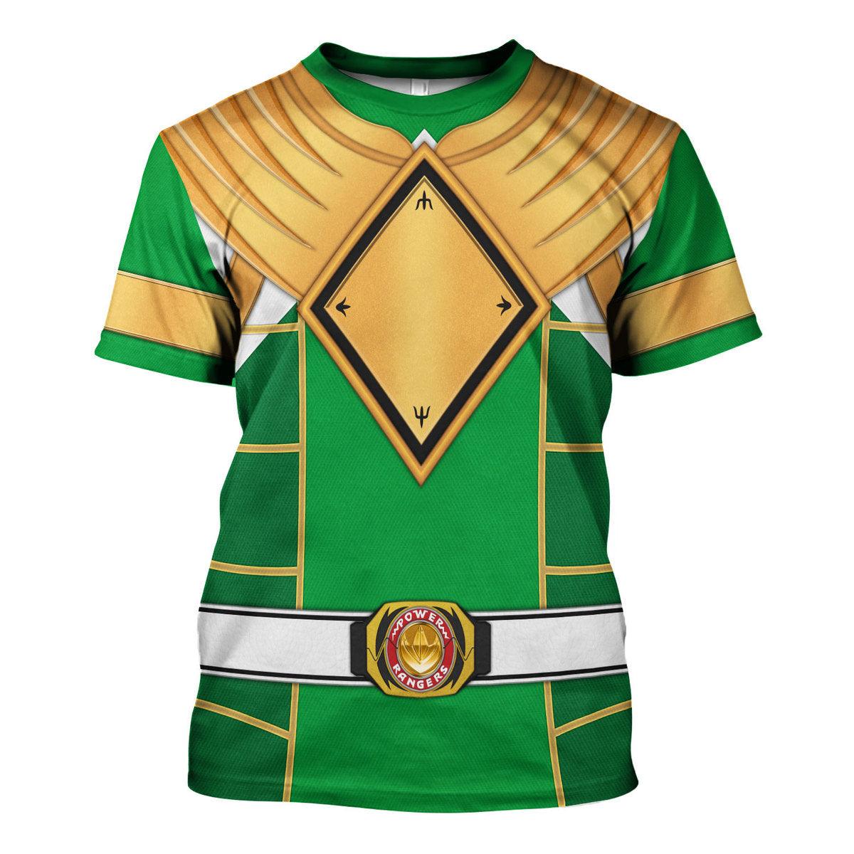 Green Ranger Dragon Shield Mighty Morphin Cosplay Hoodies Sweatshirt T-shirt Hawaiian - Gearhomie.com