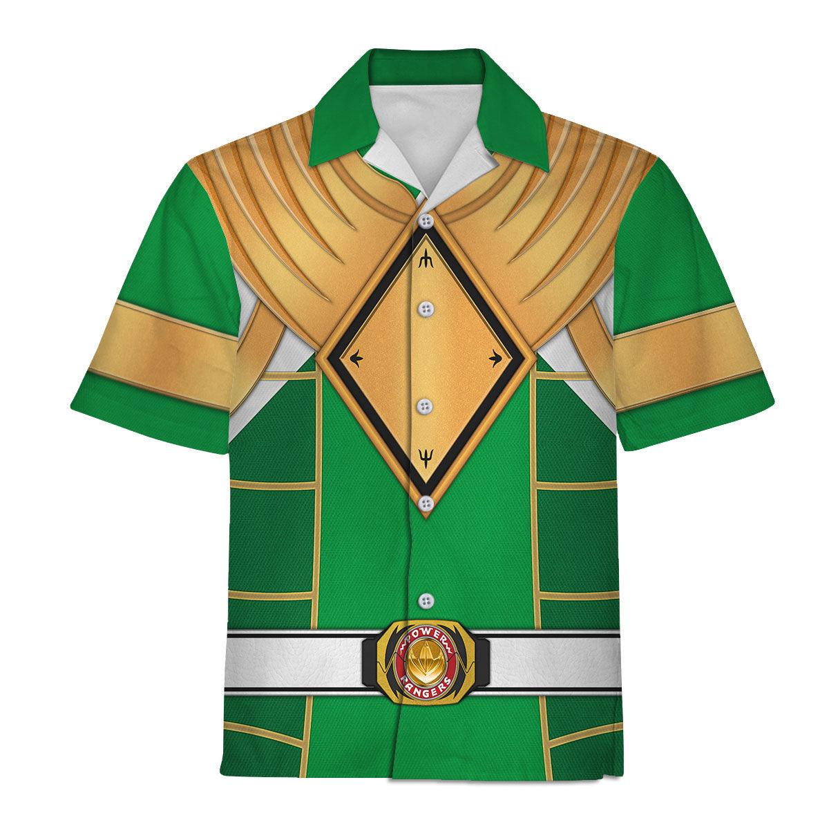 Green Ranger Dragon Shield Mighty Morphin Cosplay Hoodies Sweatshirt T-shirt Hawaiian - Gearhomie.com