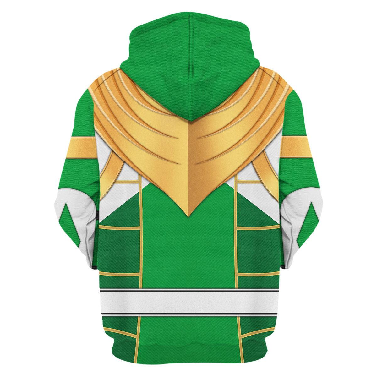 Green Ranger Dragon Shield Mighty Morphin Cosplay Hoodies Sweatshirt T-shirt Hawaiian - Gearhomie.com