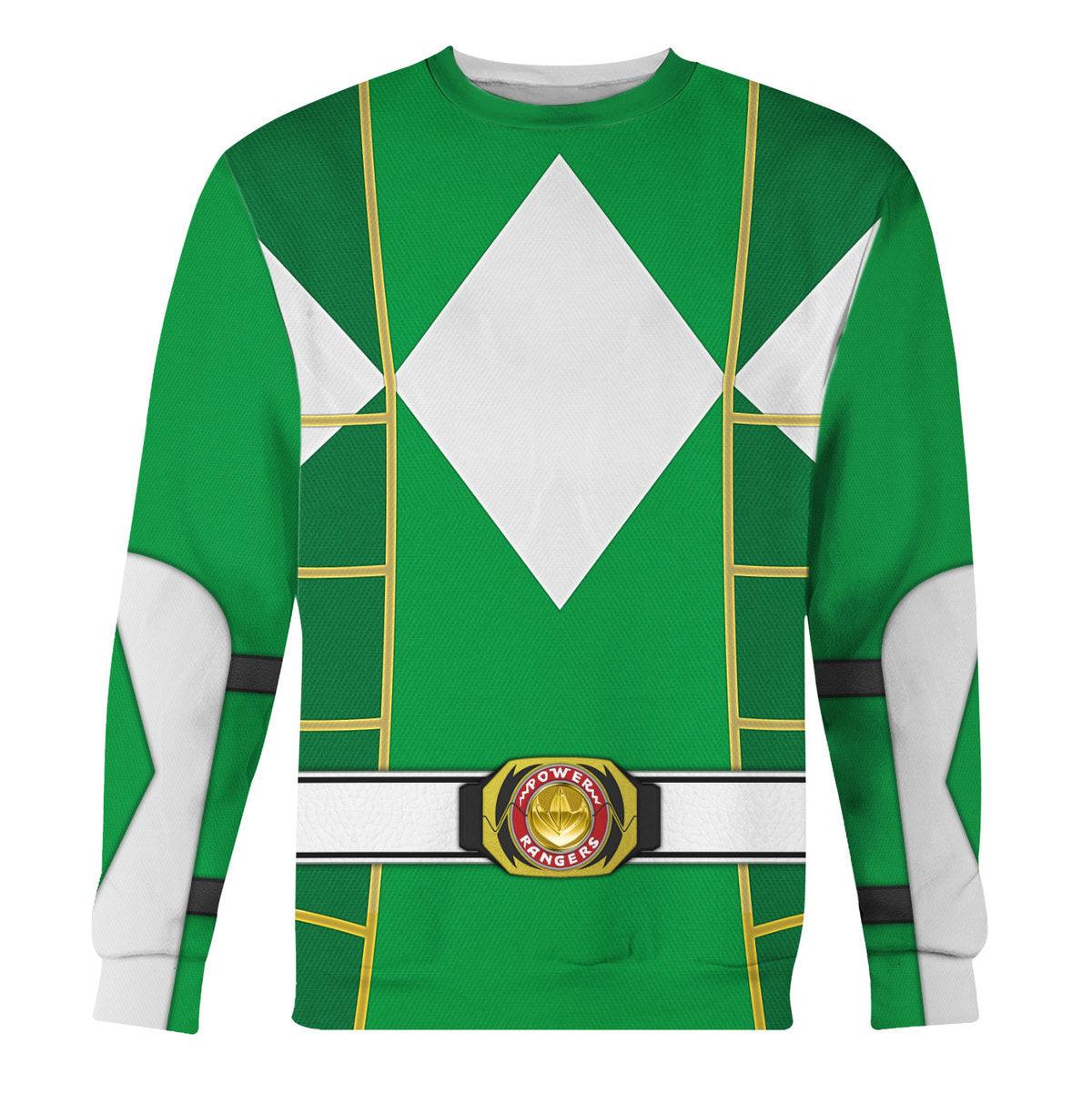 Green Ranger Mighty Morphin Cosplay Hoodies Sweatshirt T-shirt Hawaiian - Gearhomie.com