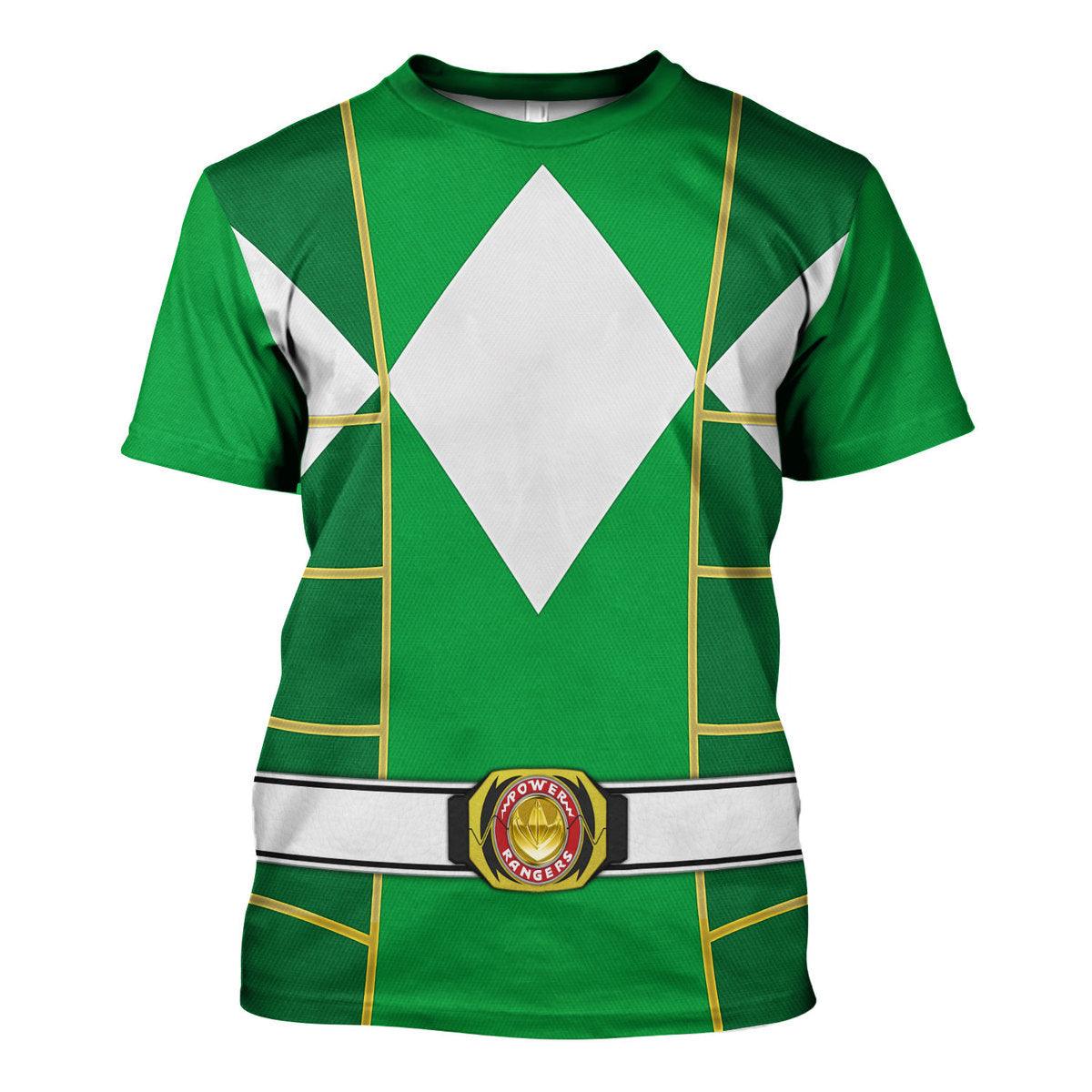 Green Ranger Mighty Morphin Cosplay Hoodies Sweatshirt T-shirt Hawaiian - Gearhomie.com