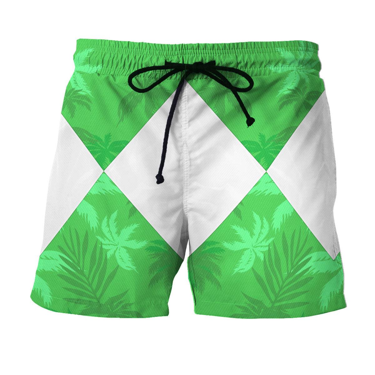Green Ranger x Tommy Vercetti Hawaiian Shirt Beach Shorts - Gearhomie.com