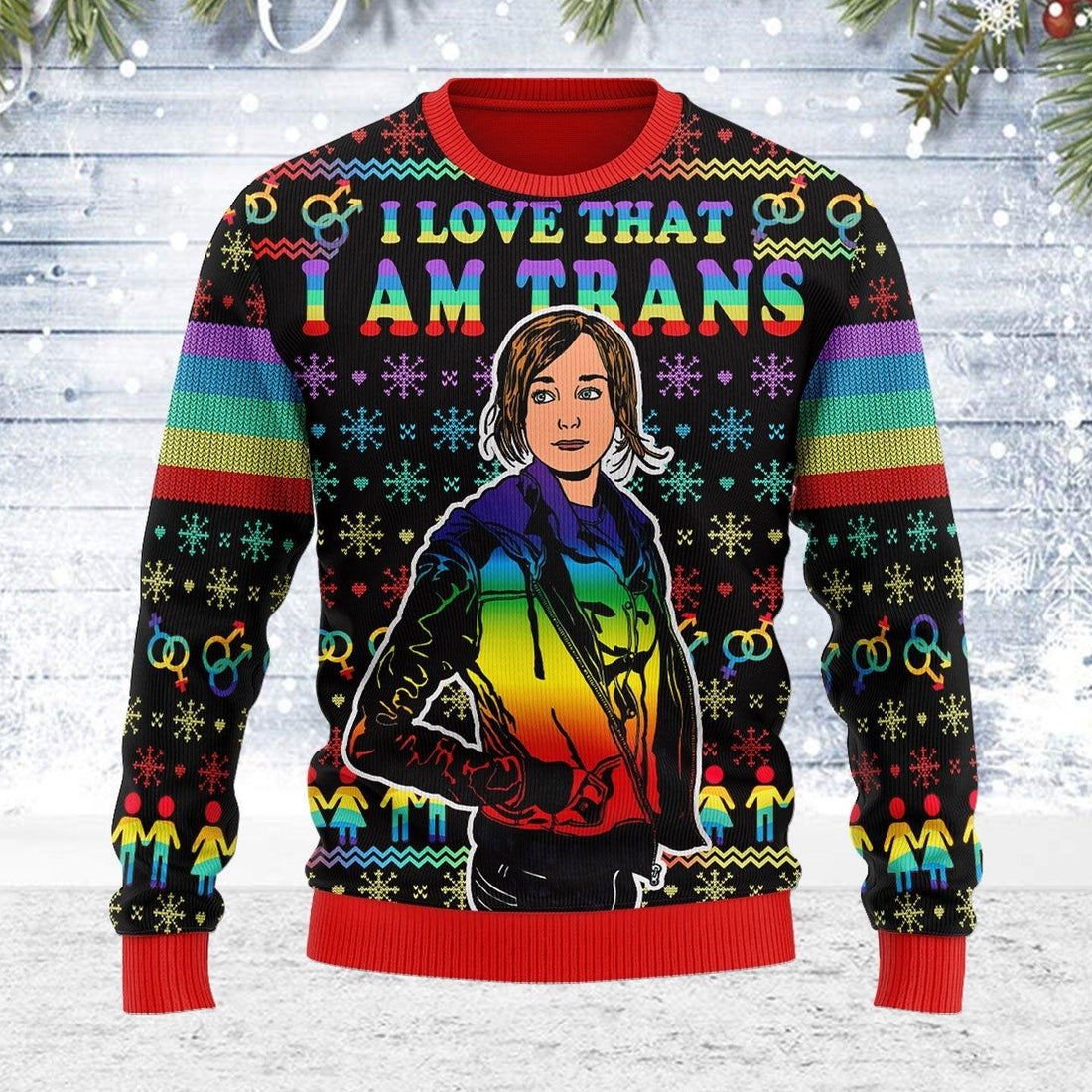 I Love That I Am Trans Ugly Christmas Sweater - OodieGang