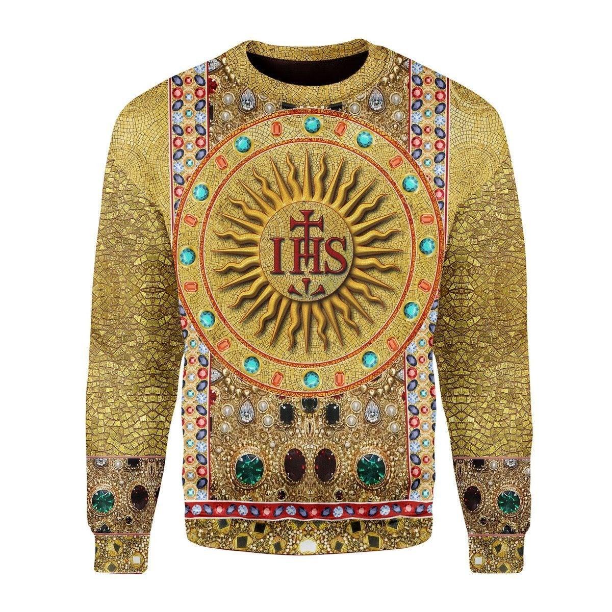 IHS Christogram Jesus Hominum Salvator Sweatshirt - DucG