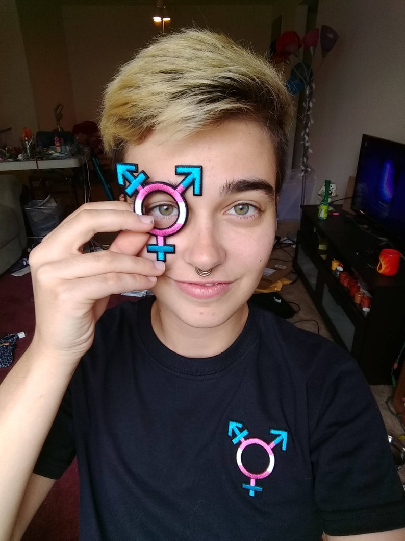Trans Patch Trans Symbol Iron Patch LGBTQA + Trans Man Trans Woman Tra ...