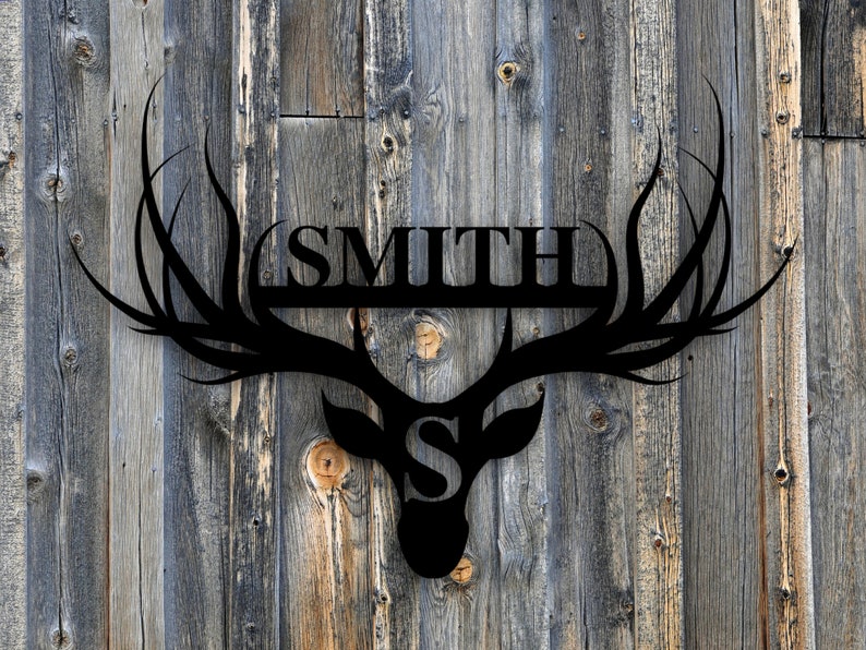 YMskins Custom Deer Last Name Sign Wall Art