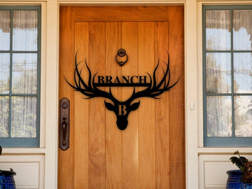 YMskins Custom Deer Last Name Sign Wall Art