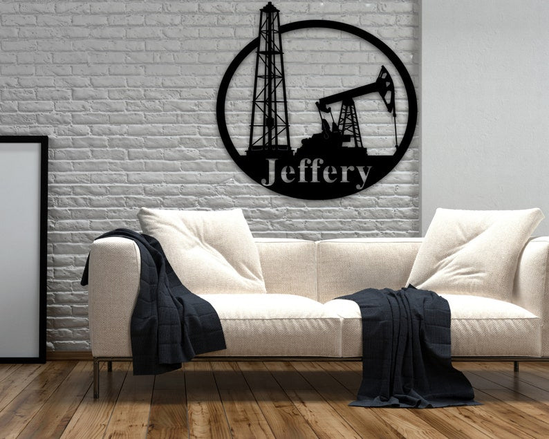 YMskins Custom Oil Field Sign Wall Art