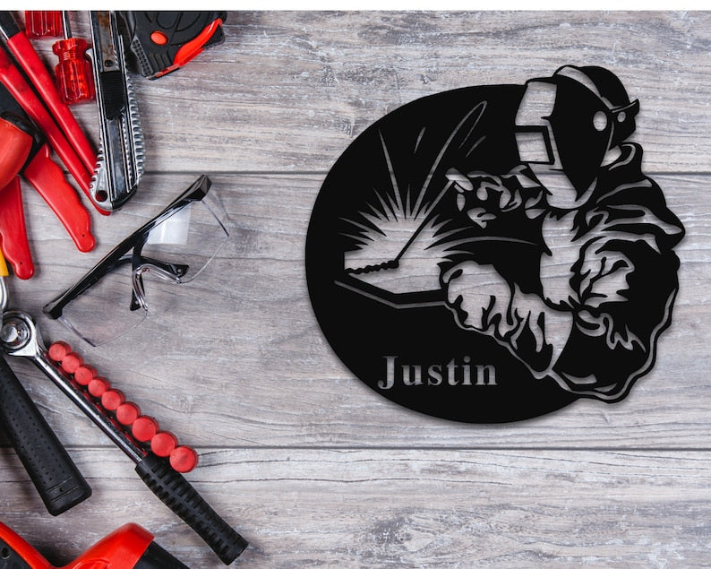YMskins Customized Metal Welding Sign For Father Wall Art