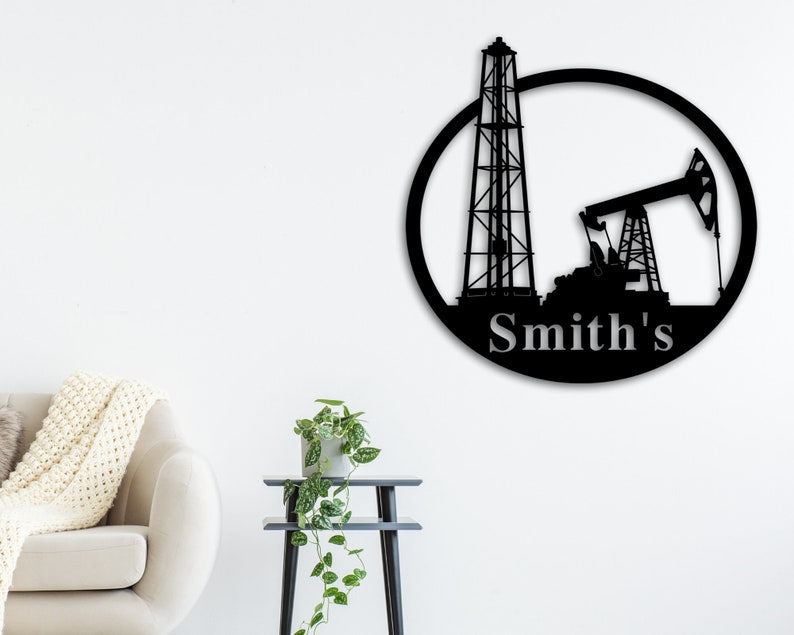 YMskins Custom Oil Field Sign Wall Art