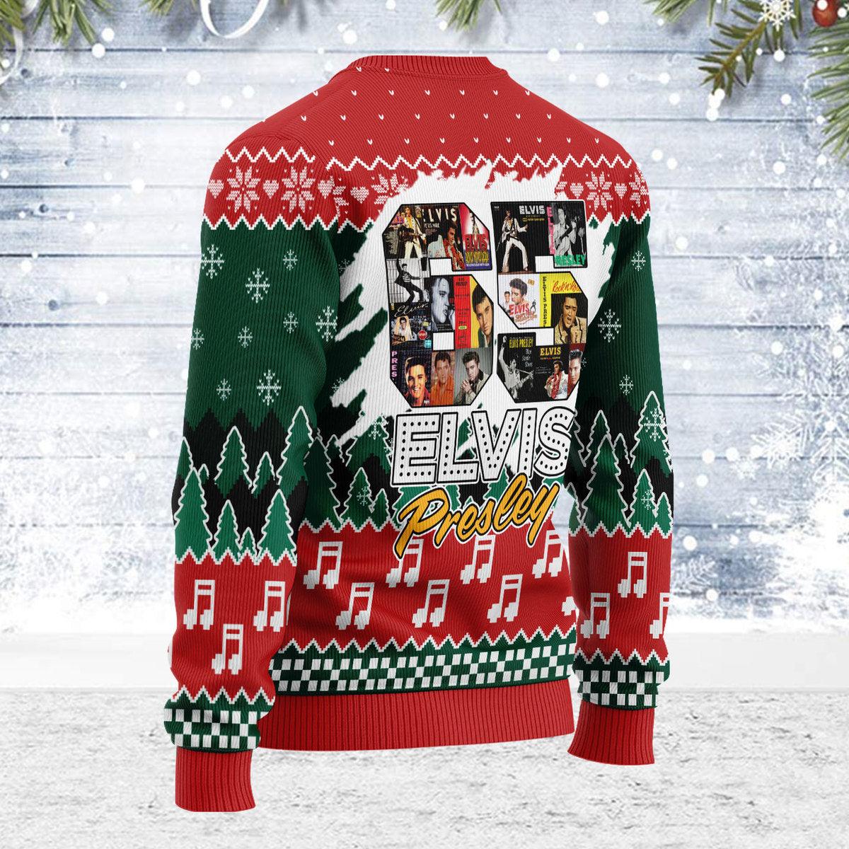 In memory of Elvis Christmas Ugly Sweater - Gearhomie.com