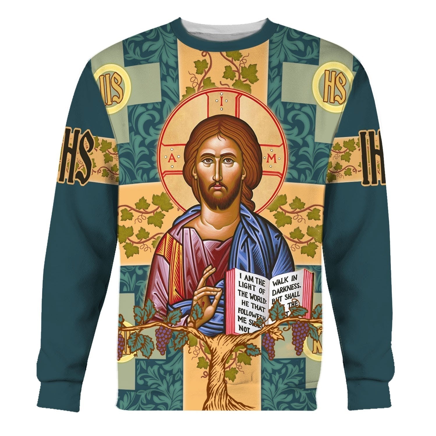 YMskins Tops Pullover Sweatshirt Jesus Greek Orthodoxy 3D Apparel
