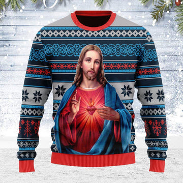 Jesus Christ Ugly Christmas Sweater - CustomsPig